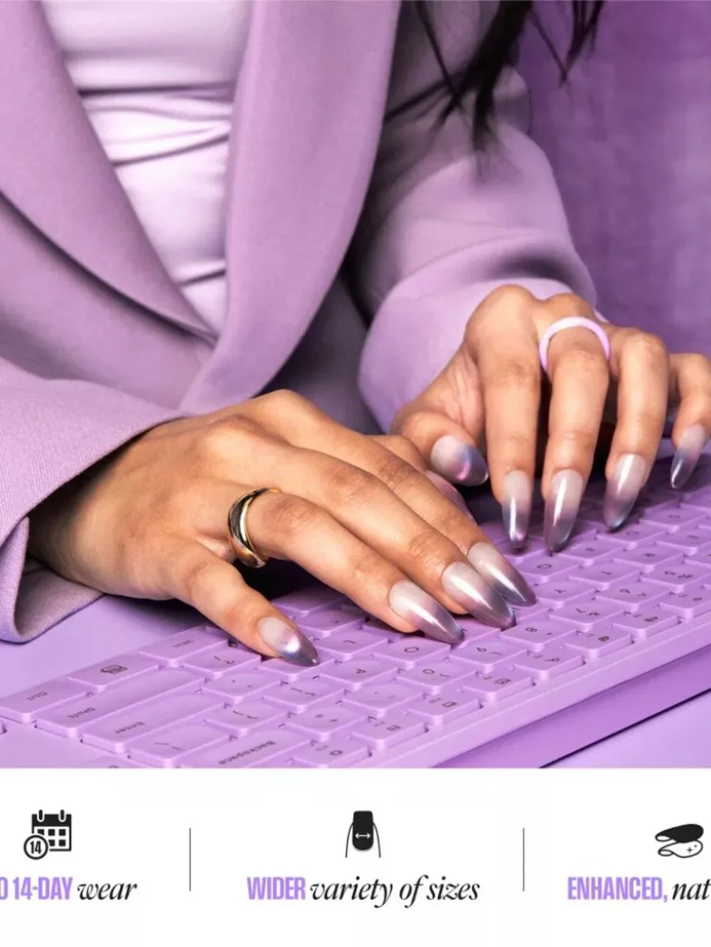 Kiss Core Color Press-On Fake Nails Medium Almond - Dulcet - 35ct